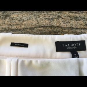 Talbots winter white lined wide legged slacks